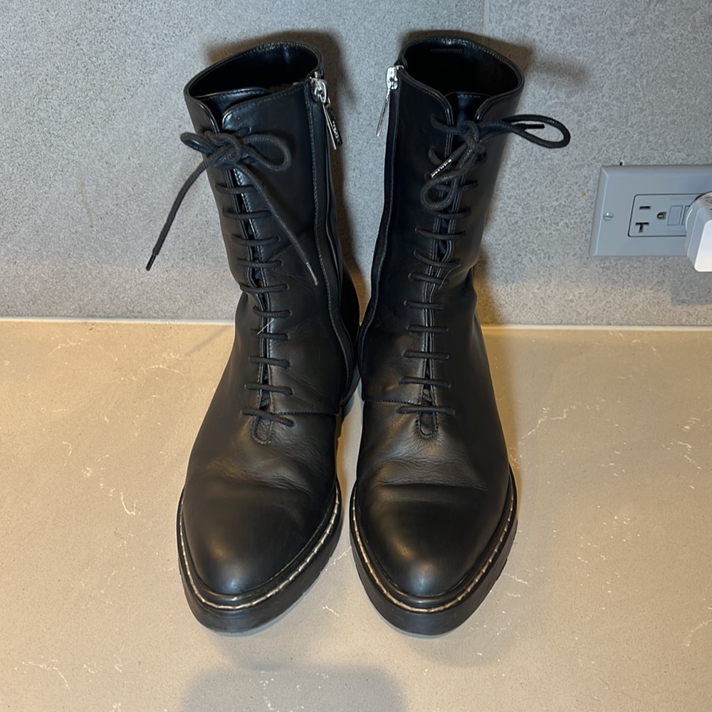 The Row Fara leather lace up bootie black size 38 - Picture 3 of 13
